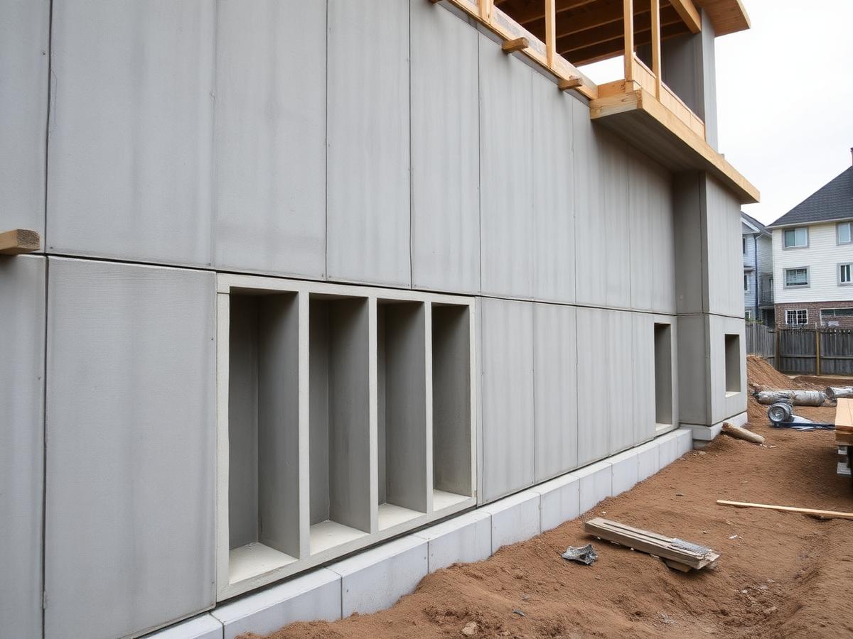 Concrete Foundation Walls project by Ropak Construction — Poured, formed and finished foundation walls built to code.