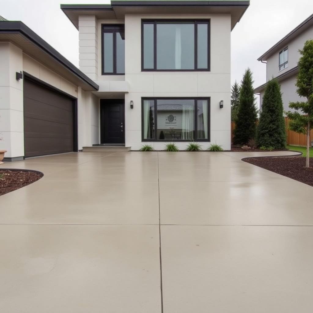 Modern Concrete Driveway — concrete project in LaSalle, QC by Ropak Construction