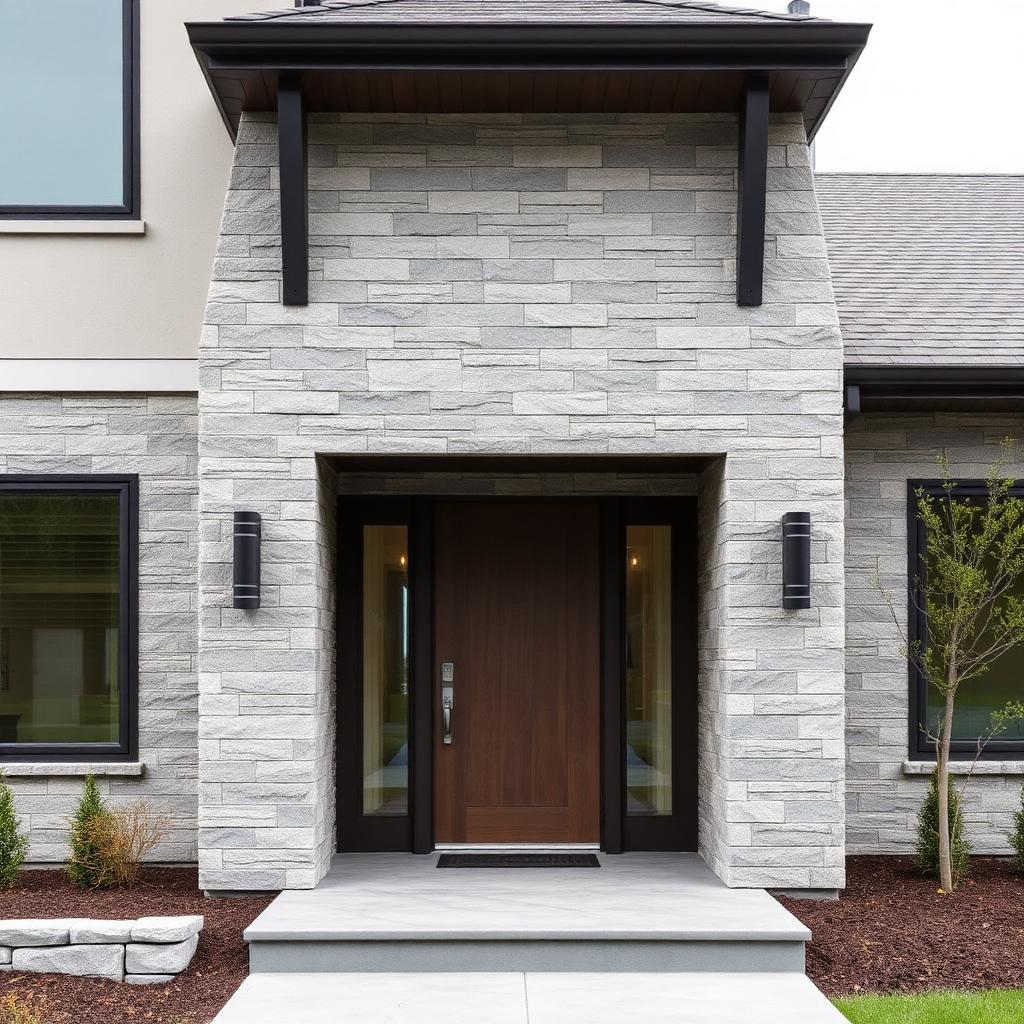 Natural Stone Facade — masonry project in Lachine, QC by Ropak Construction