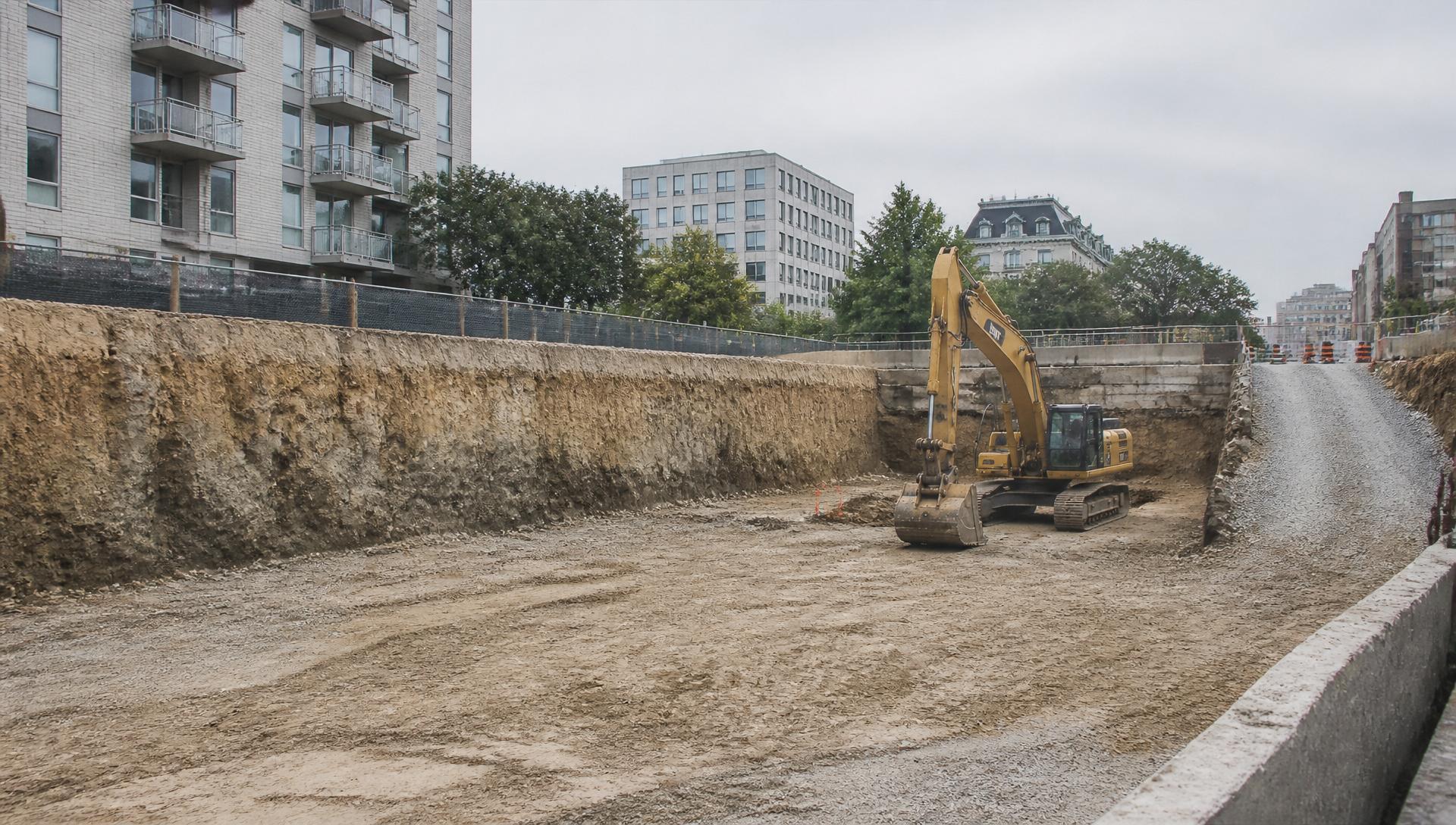 Commercial Site Excavation — concrete project in Montréal-Ouest by Ropak Construction