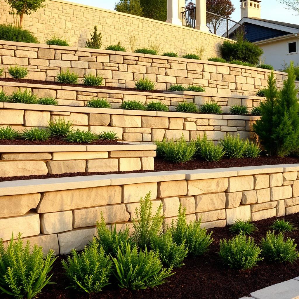 Retaining Wall & Landscape — landscaping project in LaSalle, QC by Ropak Construction